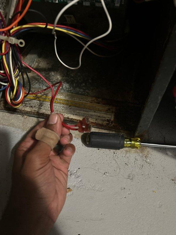 Diagnosed and serviced a 3-year-old Goodman furnace experiencing no heat condition. Identified control board malfunction preventing proper operation sequence and damaged bottom limit switch. Observed rust formation in cabinet. Documented equipment serial number and prepared quote for replacement board and limit switch. Tenant advised of findings.