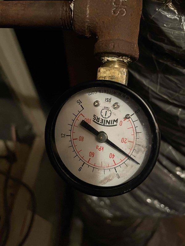 Performed tune-up on Lennox Pulse furnace exhibiting intermittent operation. Diagnostic testing revealed pressure loss of approximately 1 PSI over 10 minutes and green corrosion on secondary heat exchanger. Determined heat exchanger failure is unrepairable on this model. System tagged for replacement and scheduled advisor consultation for next day.