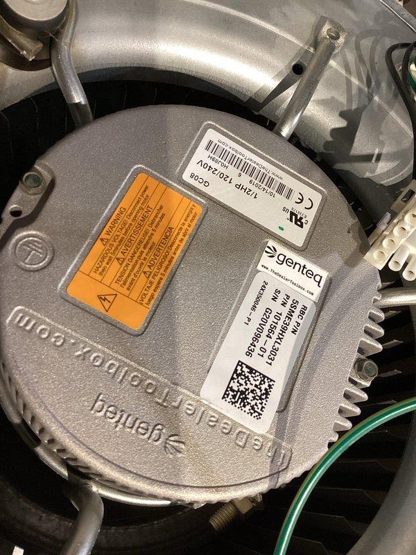 Responded to no heat complaint for 5-year-old furnace with reported fan failure. Diagnostic testing revealed inoperative blower motor. Attempted repair by installing replacement motor control module, but communication failure persisted between module and motor. Submitted parts order for new blower motor and control board to restore system functionality.