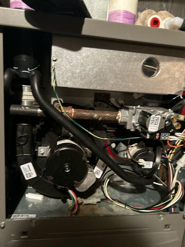 Performed routine maintenance inspection on customer's 6-7 year old natural gas Lennox furnace originally installed by K&S. Completed comprehensive tuneup including filter replacement. System is operating safely with proper combustion and no major issues or concerns detected. Unit is in overall good condition and functioning as designed.