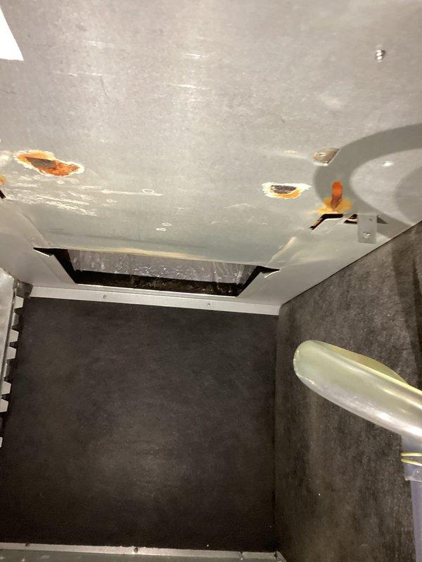 Conducted secondary inspection on furnace after previous technician's blower motor diagnosis. Confirmed blower motor failure and identified potential blower motor board issues. Discovered severe leakage from secondary heat exchanger with extensive rust/corrosion damage documented through photos. Will provide pricing options for complete furnace replacement and heat exchanger replacement.