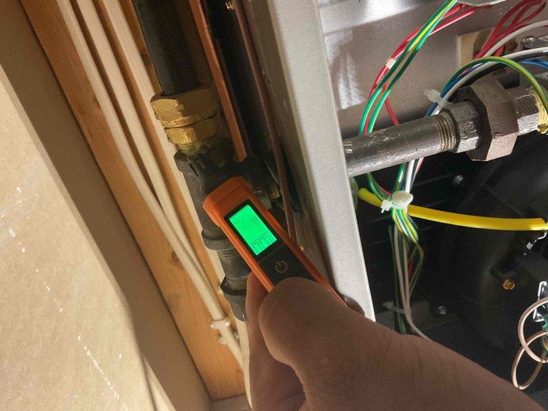 Performed annual furnace tune-up at Sheri Gibson's mother's residence. Discovered and replaced dirty filter. Conducted diagnostic testing using electronic instruments to verify proper system operation, inspecting electrical connections and checking temperature/pressure readings on copper piping components.