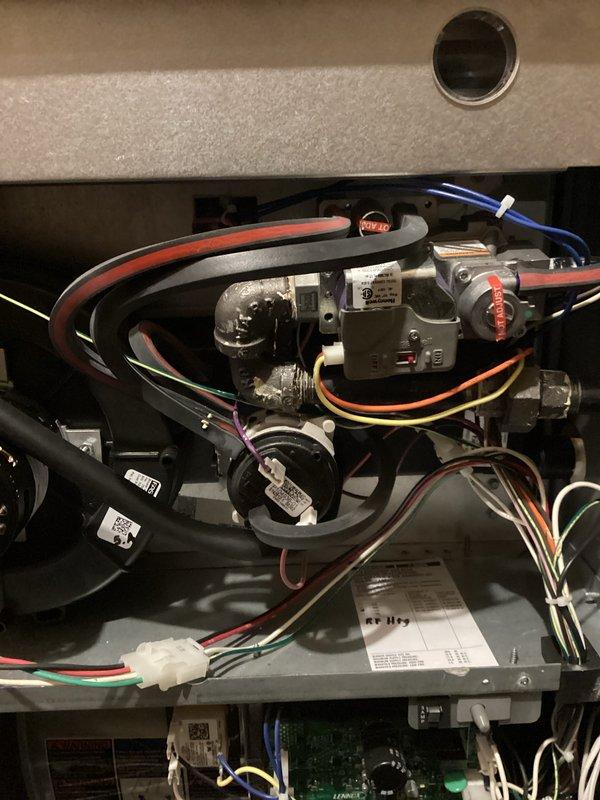 Completed routine maintenance on 4-year-old Lennox furnace with heat pump system. Inspected gas valve assembly, control components, wiring connections, and ventilation ducts. All components functioning properly; recommended continuing regular maintenance schedule.