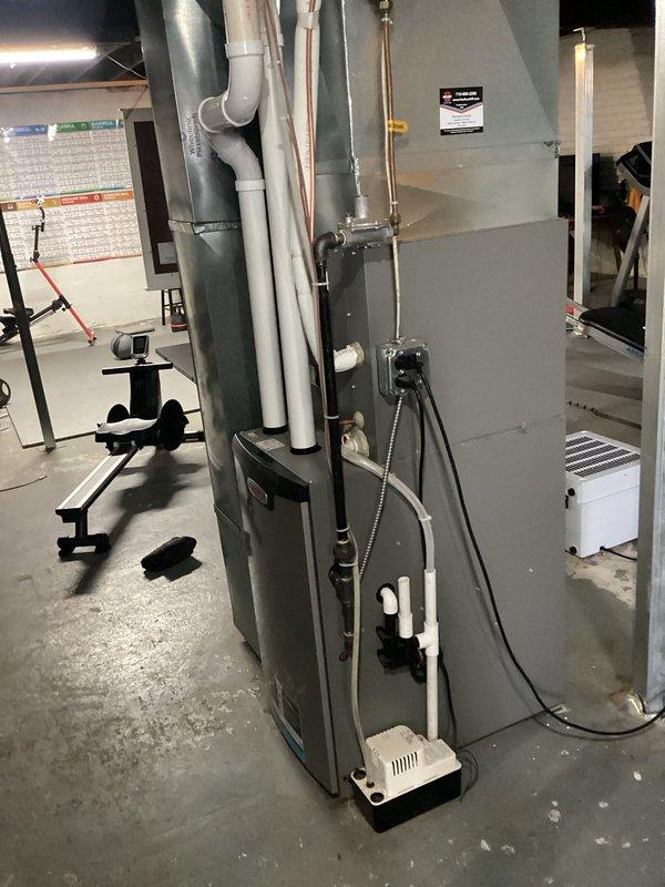Performed furnace tune-up on 3-year-old FRP system. Tested all components finding all within specifications, replaced dirty filter, verified proper gas pressures, inspected heat exchanger with no issues found, and confirmed proper venting. System operating correctly with 70-degree temperature rise during 15-minute test cycle.