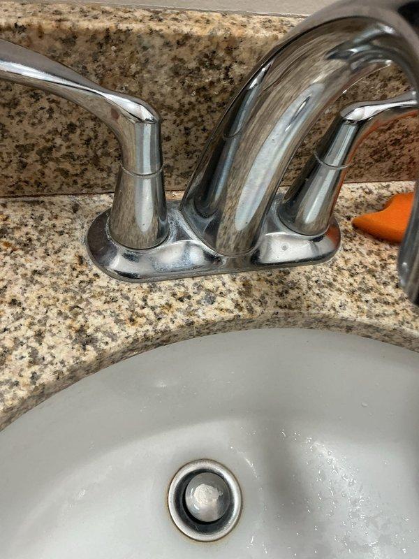 Performed recurring plumbing inspection of the residence, including examination of bathroom fixtures and sink functionality. Discovered significant deterioration and water damage in the whole home sediment filter system, showing rust, discoloration, and structural degradation around connection points. Documented condition with photos for reference. HVAC system concerns noted for separate service.