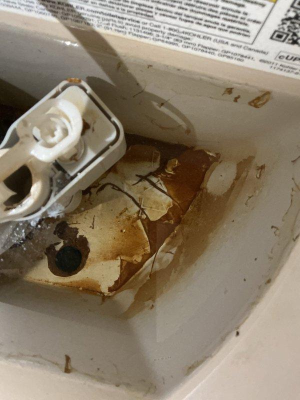 Performed recurring plumbing inspection of the residence, including examination of bathroom fixtures and sink functionality. Discovered significant deterioration and water damage in the whole home sediment filter system, showing rust, discoloration, and structural degradation around connection points. Documented condition with photos for reference. HVAC system concerns noted for separate service.