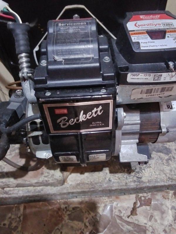 Performed scheduled maintenance on oil-fired Wheel Mclain boiler with Beckett burner assembly. Conducted inspection of system components and documented equipment specifications including 85-45B designation. Unable to complete full tune-up due to lacking correct replacement nozzle; customer approved parts order for future installation and signed corresponding documentation. Performed scheduled maintenance on oil-fired Wheel Mclain boiler with Beckett burner assembly. Conducted inspection of system components and documented equipment specifications including 85-45B designation. Unable to complete full tune-up due to lacking correct replacement nozzle; customer approved parts order for future installation and signed corresponding documentation.