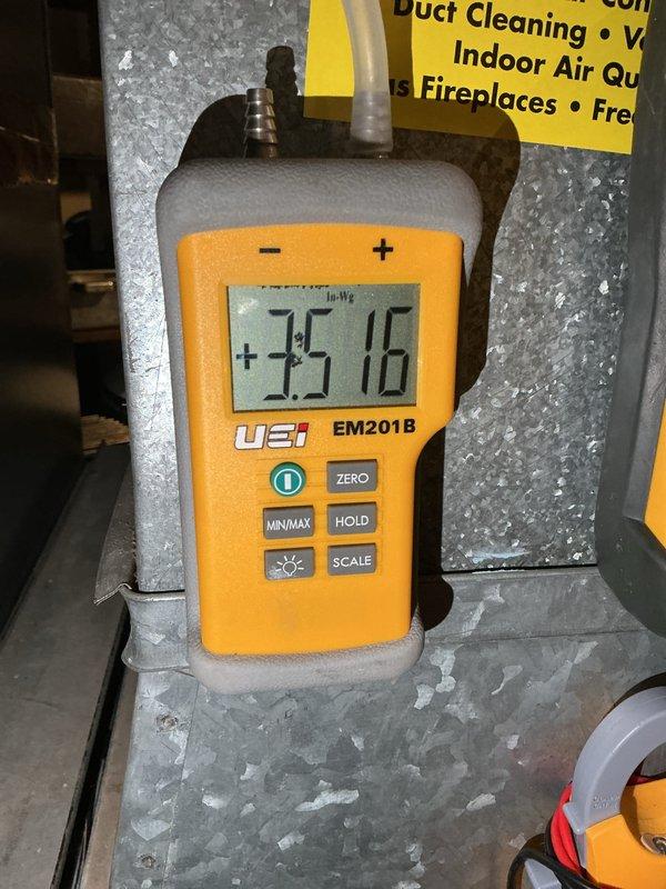 Completed annual maintenance on 3-year-old furnace. Performed comprehensive inspection with diagnostic tests showing combustion efficiency at +35.16 and ambient conditions of 27.2°DB/5.7°WB with acceptable relative humidity levels. All components functioning within manufacturer specifications with proper gas pressure verified. System operating optimally; no corrective actions required.