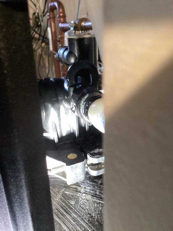 Responded to warranty service call for leaking iron mitigation system previously installed by our company. Upon inspection, found cracked female adapter at the discharge connection causing the leak. Identified replacement part needed and documented damage with photos for warranty claim processing.