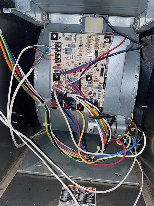 Responded to no heat complaint on 9-year-old furnace. Diagnosed gas valve stuck in closed position preventing proper ignition and heat production. Applied percussive maintenance to free the stuck valve, successfully restoring system operation. Visually inspected control board and blower assembly; all components now functioning properly.