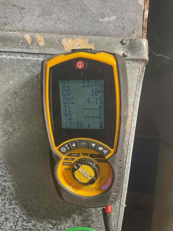 Performed comprehensive furnace tune-up on Lennox Elite Series natural gas furnace (100,000 BTU). Diagnostic testing with combustion analyzer showed O2 at 15.0%, CO at 10ppm, and CO2 at 4.1%. Identified failing inducer motor exhibiting signs of wear and replaced due to age to prevent potential system failure.