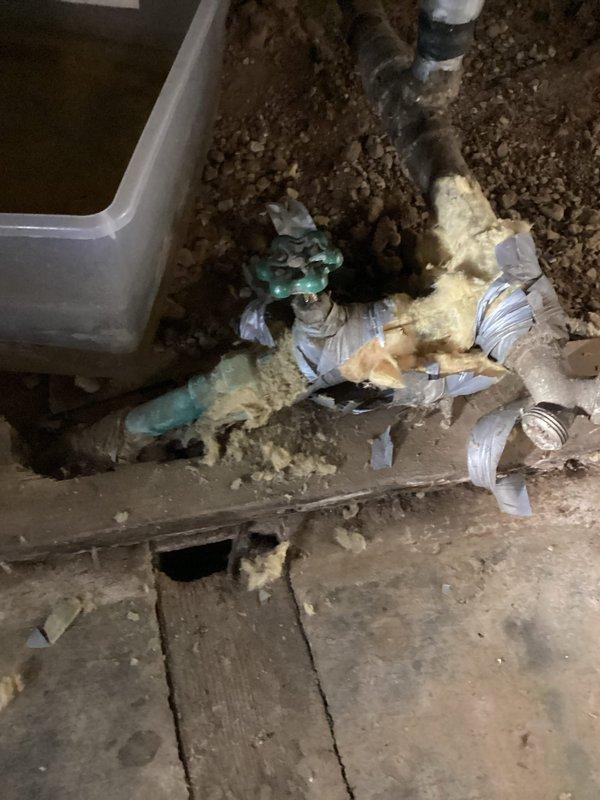 Responded to service call for water heater with pilot light ignition failure. Upon inspection, found deteriorated copper pipes with significant oxidation and damaged insulation near the water heater installation. Diagnosed issues with both the water heater and pressure tank, determining both require replacement due to age-related deterioration and performance problems.