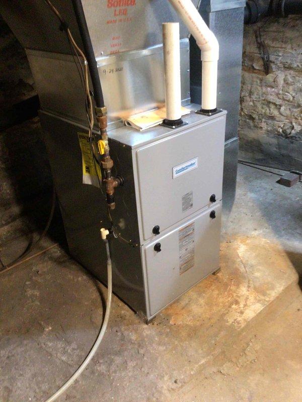 Responded to no heat complaint on 5-year-old furnace that was shutting down after 15-20 seconds of operation. Diagnosed pressure switch issue with fault code indicating "pressure switch stuck." Upon testing, identified one of the dual pressure switches exhibiting slow response and dull sound when manually actuated. Replaced faulty dual pressure switches, restoring normal system operation. Unit should still be under parts warranty. Responded to no heat complaint on 5-year-old furnace that was shutting down after 15-20 seconds of operation. Diagnosed pressure switch issue with fault code indicating "pressure switch stuck." Upon testing, identified one of the dual pressure switches exhibiting slow response and dull sound when manually actuated. Replaced faulty dual pressure switches, restoring normal system operation. Unit should still be under parts warranty.