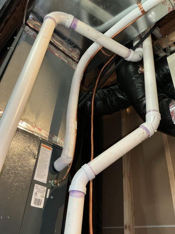 Performed annual tune-up on 9-year-old furnace. Inspected all components and verified proper operation within specifications. Examined ductwork and PVC exhaust/intake piping system - all connections secure with no visible issues detected.