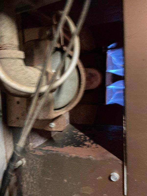 Responded to no-heat service call for a 40-year-old Thermo Pride furnace. Diagnosed extinguished pilot light as the root cause of system failure. Inspected heat exchanger, cleaned thermocouple, and successfully relit pilot light. System was tested and confirmed to be functioning properly upon completion of service.