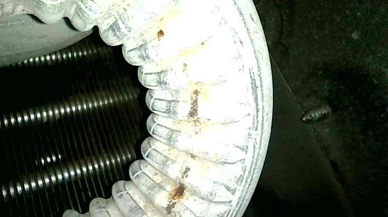 Responded to no-heat complaint on 15-20 year old furnace. Diagnosed failed inducer motor and severely rusted burners. Due to age and condition of unit, recommended and performed complete system replacement rather than repairs. Visual inspection confirmed extensive corrosion on heat exchanger components and evidence of freezing on refrigerant lines, further validating replacement decision.