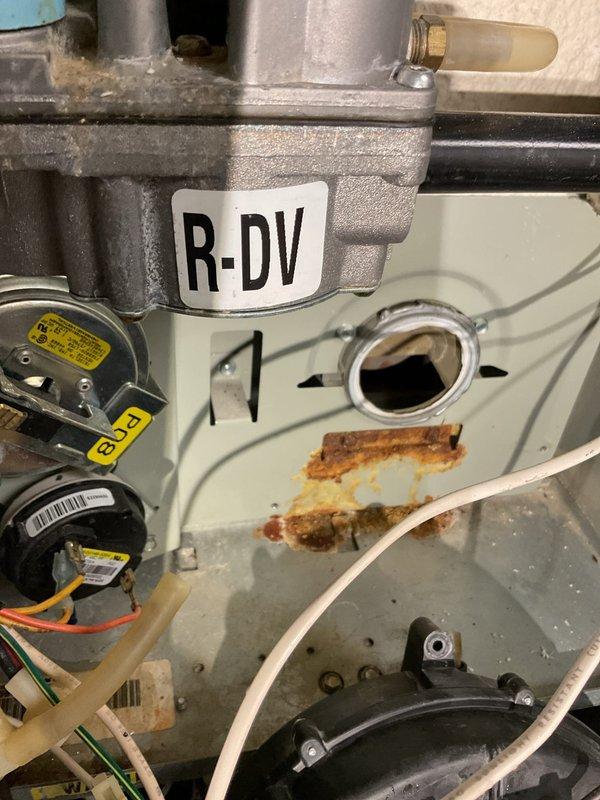 Responded to no heat complaint for a 30-year-old dual-zone HVAC system. Diagnosed failed collector box on one furnace, with pressure switches and tubing filled with water, preventing proper heating of approximately half the house. System evaluation confirmed end-of-life equipment condition. Homeowners were briefed on findings and scheduled for replacement equipment consultation.