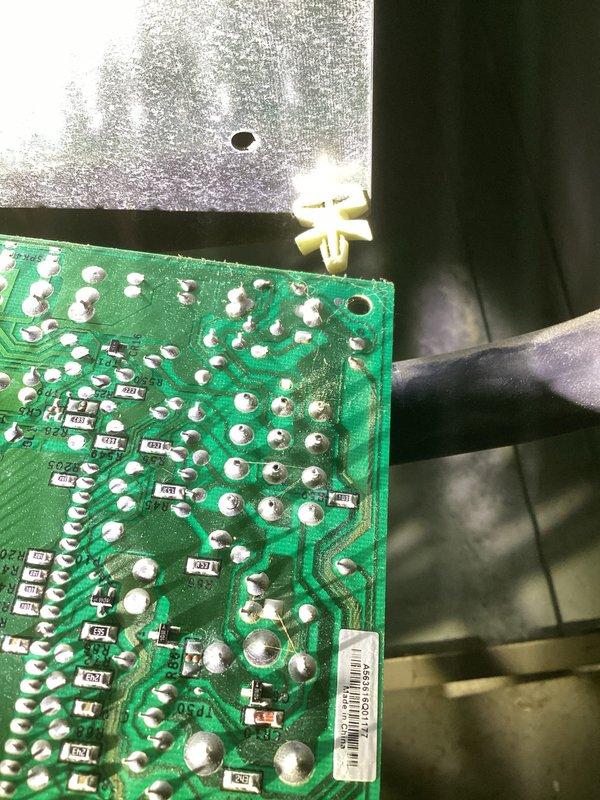 Responded to no heat complaint for 17-year-old LP furnace with flashing pressure switch code. Diagnosed issue as cracked solder joint on the control board rather than the pressure switch itself. Inspected heat exchanger which appeared intact. Replaced control board after customer approval, restoring proper furnace operation.