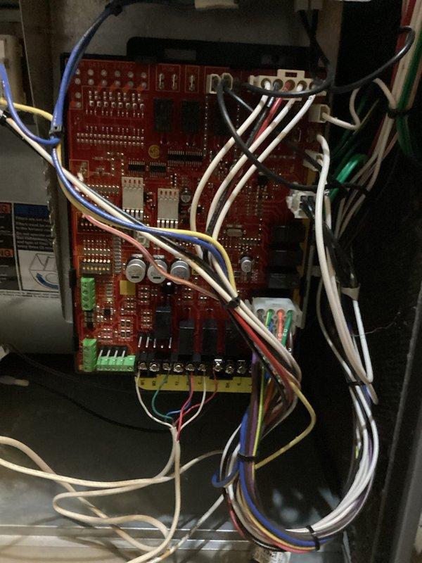 Replaced and programmed control board on customer's furnace. Circuit board was successfully installed and programmed according to manufacturer specifications. The unit is now functioning properly with all connections secured to the correct terminals on the new board.