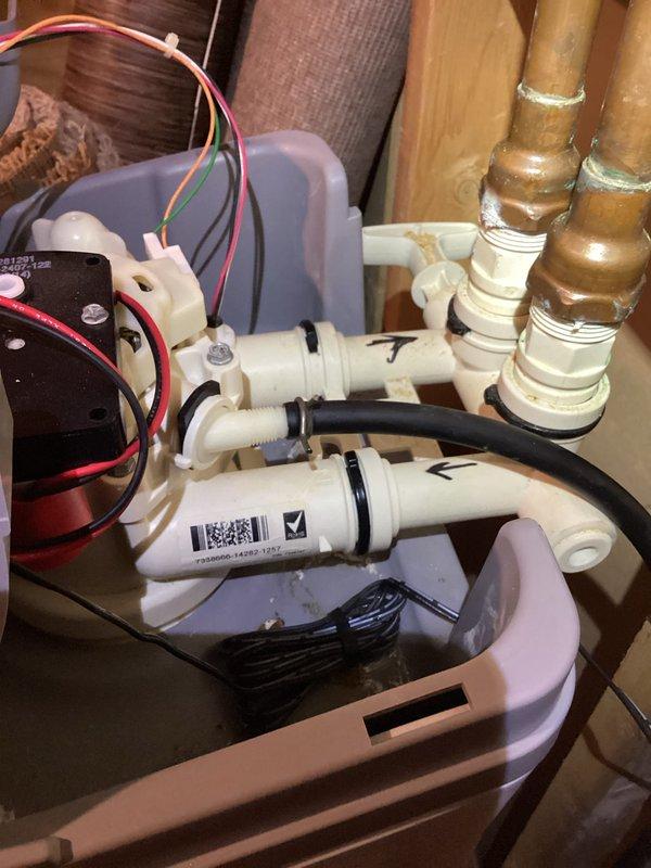 Responded to service call for water leak from customer's 12-year-old water softener. Diagnosed the unit was not cycling properly and leaking from the bypass valve. Also identified that the water heater was leaking from the relief valve. Performed replacement of water heater relief valve, installed new anode rod, and completed water heater flush. Customer opted to replace the water softener unit themselves with plans to have our team install it once purchased.