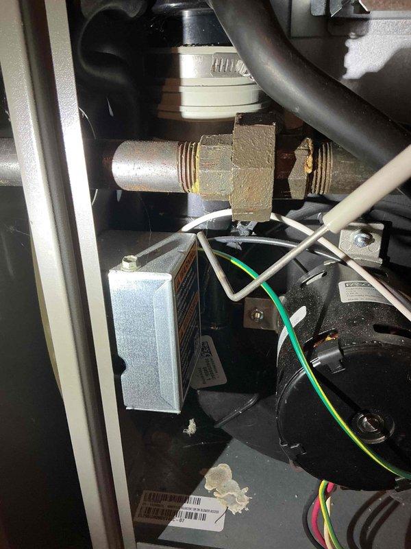 Performed routine annual maintenance on 9-year-old Lennox furnace. Inspected and cleaned flame sensor, verified proper operation of igniter, gas valve, burners, draft motor, blower motor, and heat exchanger. Combustion analysis confirmed system is operating safely and efficiently. Note: Heat exchanger shows early signs of rust at main eyelets but remains intact with no operational concerns. Also installed customer's AC cover as requested.