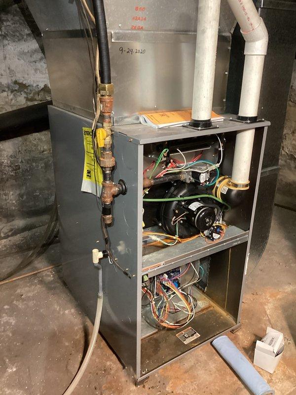 Responded to service call to replace dual unit pressure switch as previously diagnosed. Upon full inspection, discovered significant crack in heat exchanger. Did not proceed with pressure switch installation due to safety concerns. Scheduled advisor visit and submitted proposal for heat exchanger replacement. Responded to service call to replace dual unit pressure switch as previously diagnosed. Upon full inspection, discovered significant crack in heat exchanger. Did not proceed with pressure switch installation due to safety concerns. Scheduled advisor visit and submitted proposal for heat exchanger replacement.