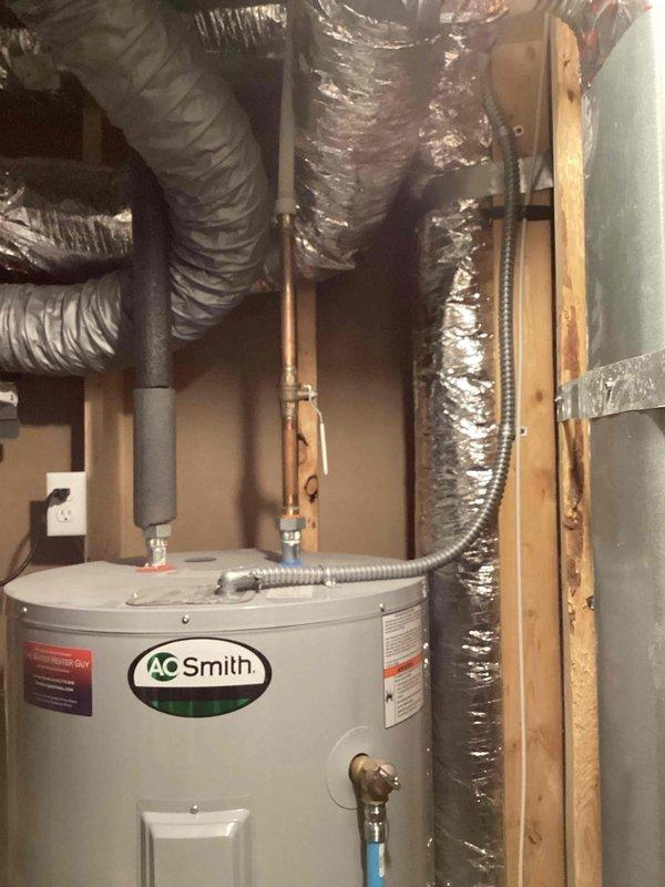 Inspected AO Smith water heater in utility area. Ordered replacement water heater from Burnsville Ferguson (on will call) and anode rod to be delivered to Burnsville shop.