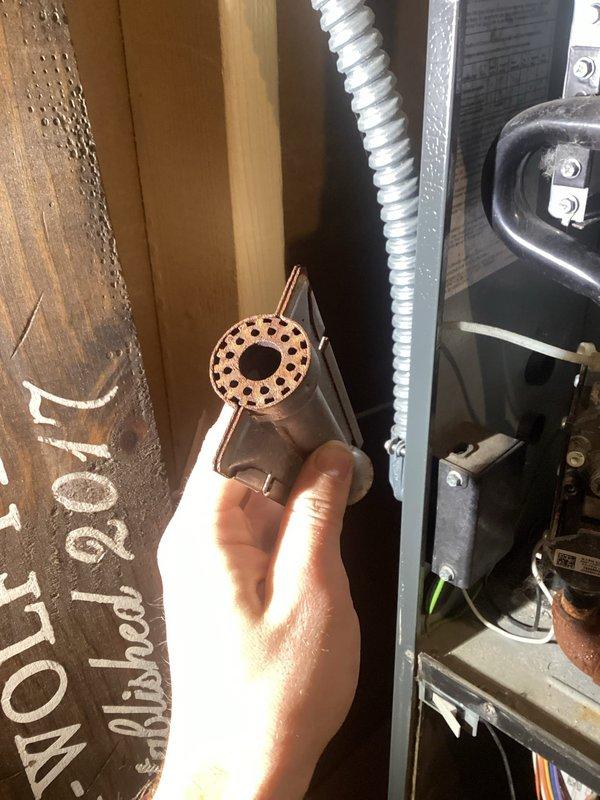 Performed scheduled furnace tune-up under maintenance agreement. Inspected and tested all components including blower (clean and balanced), electrical components (within spec), and heat exchanger (no cracks). Replaced dirty filter. Noted corrosion beginning on one burner inlet and rust buildup at heat exchanger connection points. System operating properly with correct gas pressure and 65°F temperature rise. Performed scheduled furnace tune-up under maintenance agreement. Inspected and tested all components including blower (clean and balanced), electrical components (within spec), and heat exchanger (no cracks). Replaced dirty filter. Noted corrosion beginning on one burner inlet and rust buildup at heat exchanger connection points. System operating properly with correct gas pressure and 65°F temperature rise.