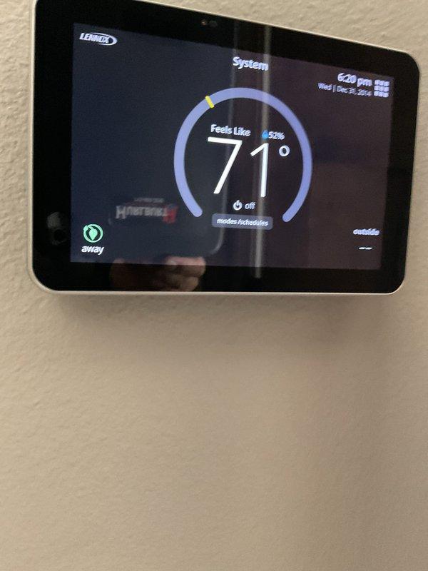 Replaced failed M30 thermostat with an E30 model after consultation with Nick and Andrew. System now operational with new Lennox digital thermostat interface providing temperature control functionality. Replaced failed M30 thermostat with an E30 model after consultation with Nick and Andrew. System now operational with new Lennox digital thermostat interface providing temperature control functionality.