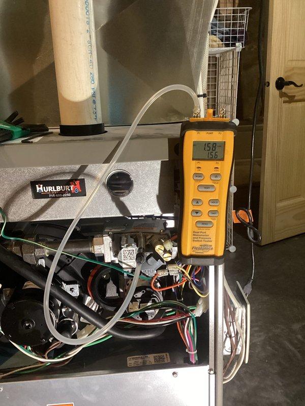 Performed scheduled furnace tune-up on 2-year-old system. Inspected and verified clean filter and humidifier pad, balanced blower, functional electrical components, and clear condensate lines. Heat exchanger inspection showed no compromises with proper temperature rise (60-70°F). Diagnostic testing confirmed correct gas pressure and proper zone operation throughout all systems. All components functioning within manufacturer specifications. Performed scheduled furnace tune-up on 2-year-old system. Inspected and verified clean filter and humidifier pad, balanced blower, functional electrical components, and clear condensate lines. Heat exchanger inspection showed no compromises with proper temperature rise (60-70°F). Diagnostic testing confirmed correct gas pressure and proper zone operation throughout all systems. All components functioning within manufacturer specifications.