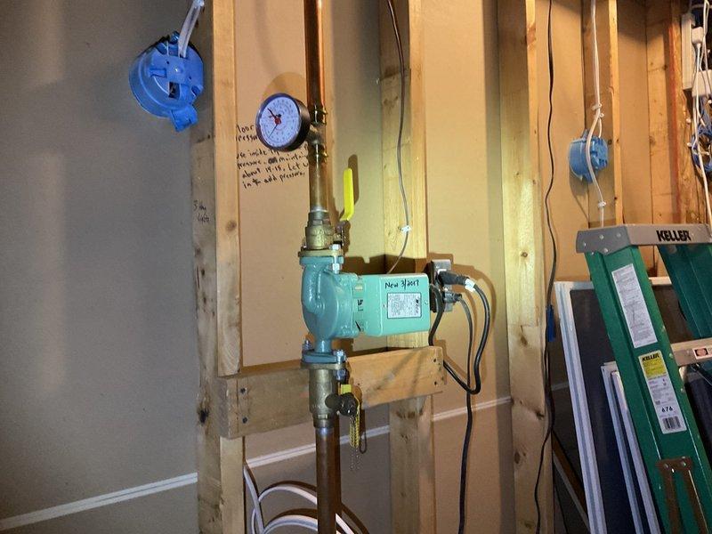 Diagnosed insufficient hot water issue with existing 45-gallon Bradford White combination heater. Client reported hot water depletion after two showers. Conducted thorough inspection of current system including circulation pump and associated plumbing. Provided customer with two upgrade options: installation of a Combi Boiler system or replacement with a 75-gallon Power Vent unit (without connecting radiant heating).