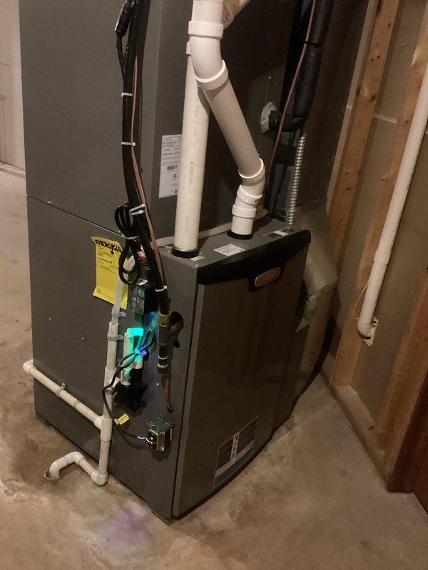 Performed scheduled furnace tune-up on 3-year-old FRP system. Replaced customer-supplied humidifier pad, verified clean filter, and inspected balanced blower. All electrical components tested within specifications. Heat exchanger inspection showed no compromises, and drainage lines were cleared. Made minor gas pressure adjustments during successful operational test with proper temperature rise of 60 degrees. Performed scheduled furnace tune-up on 3-year-old FRP system. Replaced customer-supplied humidifier pad, verified clean filter, and inspected balanced blower. All electrical components tested within specifications. Heat exchanger inspection showed no compromises, and drainage lines were cleared. Made minor gas pressure adjustments during successful operational test with proper temperature rise of 60 degrees.