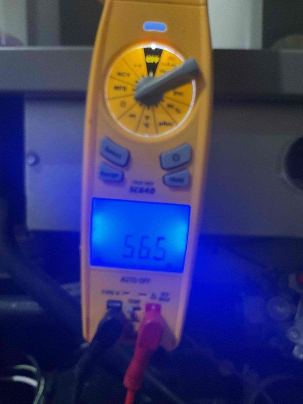 Performed scheduled 5-year tune-up on Lennox residential HVAC system. Inspected furnace and air handler components, conducted electrical diagnostics using multimeter (reading 56.5V), and verified proper airflow direction. Noted filter was in marginal condition and replaced it to ensure optimal system performance.