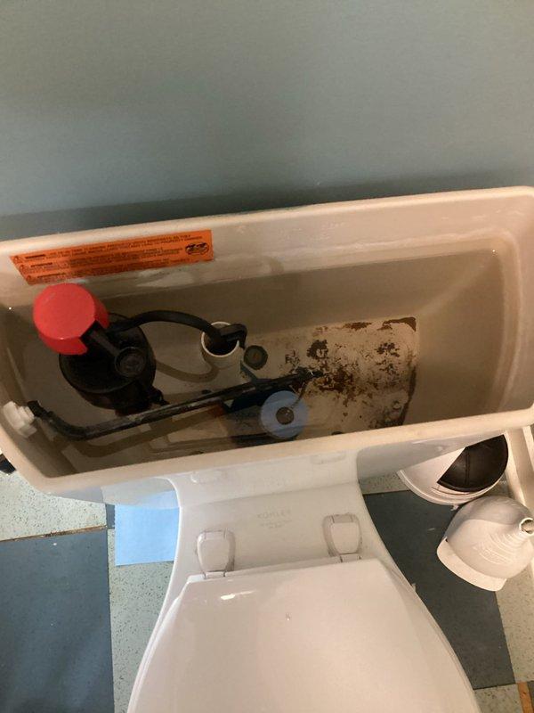 Performed plumbing service to address two issues: repaired a pinhole leak in copper piping in basement by soldering the affected section, and resolved toilet running problem in guest bathroom by replacing the flush valve assembly. Both issues successfully remediated with verification of proper water flow and no further leakage.