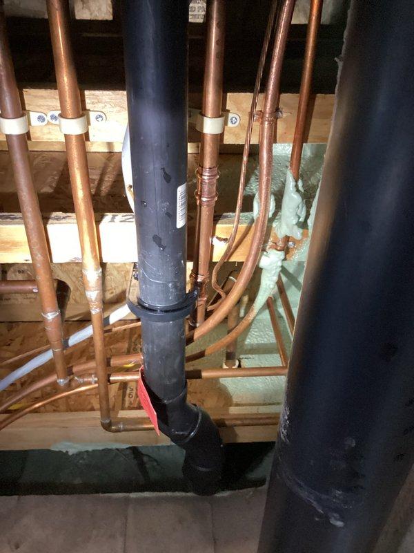 Performed plumbing service to address two issues: repaired a pinhole leak in copper piping in basement by soldering the affected section, and resolved toilet running problem in guest bathroom by replacing the flush valve assembly. Both issues successfully remediated with verification of proper water flow and no further leakage.