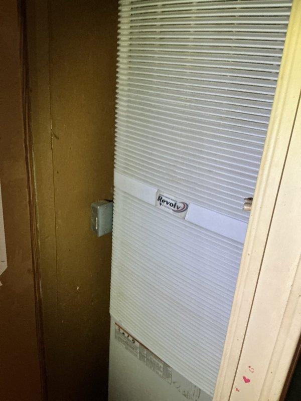 Responded to no-heat call for 10-year-old Revolv mobile home furnace. Diagnosed failed draft motor with worn bearings causing loud operational noise. Ordered replacement draft motor to restore proper heating function.