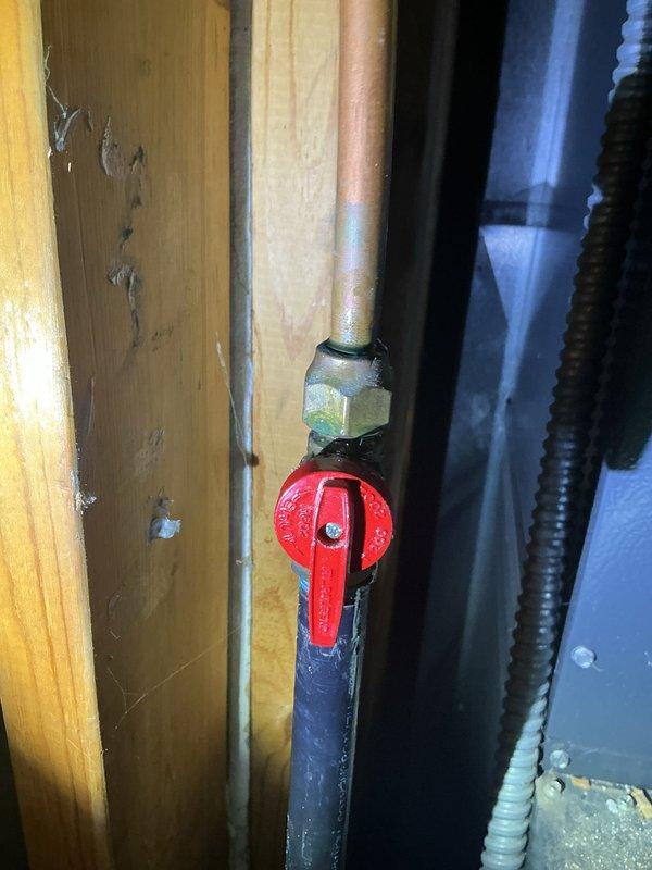 Responded to a no-heat call for 4-year-old dual furnace system previously serviced in August. Customer reported possible gas leak initially identified by Xcel. Performed bubble test on all gas valve joints with negative results; no gas odor detected during inspection. System currently operating on heat pumps. Advised customer to call immediately if gas odor returns.