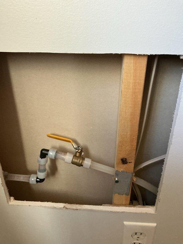 Replaced exterior faucet that was leaking. Accessed plumbing components through wall panel to complete installation. Customer confirmed repair was completed successfully during initial service visit with no need for follow-up appointments.