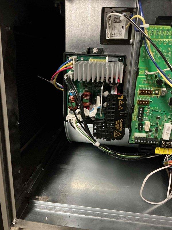 Responded to no-heat issue with 6-month-old Lennox furnace displaying low fire pressure switch codes during call for heat. Diagnostic testing revealed improper venting termination outside was causing moisture accumulation and exhaust turbulence. Modified and reinstalled vent termination to correct airflow, allowing furnace to successfully complete full cycles through both low and high fire operation. System inspection confirmed no additional issues present; repair completed under warranty.