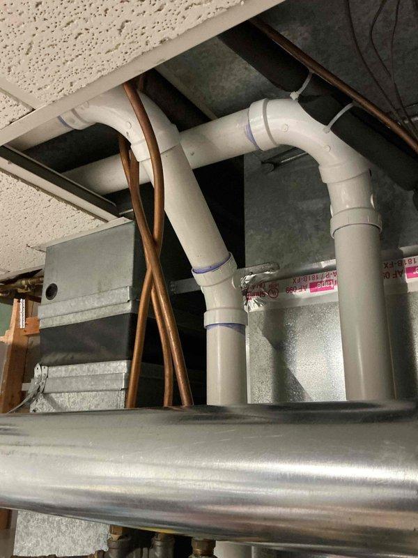 Responded to no-heat issue with 6-month-old Lennox furnace displaying low fire pressure switch codes during call for heat. Diagnostic testing revealed improper venting termination outside was causing moisture accumulation and exhaust turbulence. Modified and reinstalled vent termination to correct airflow, allowing furnace to successfully complete full cycles through both low and high fire operation. System inspection confirmed no additional issues present; repair completed under warranty.