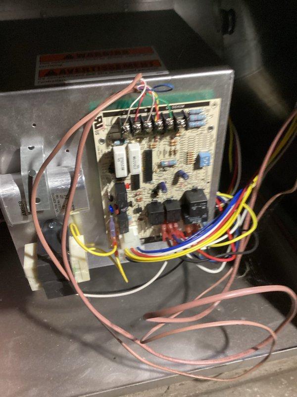 Performed comprehensive oil furnace tune-up service including replacement of oil filter, gaskets, nozzle (.65 80°B), and air filter. Inspected all critical components including transformer, ignition, control box, furnace board, wiring, blower, Beckett motor, sensors, combustion air, and venting. System purged of air from fuel line and successfully cycled, now operating normally.