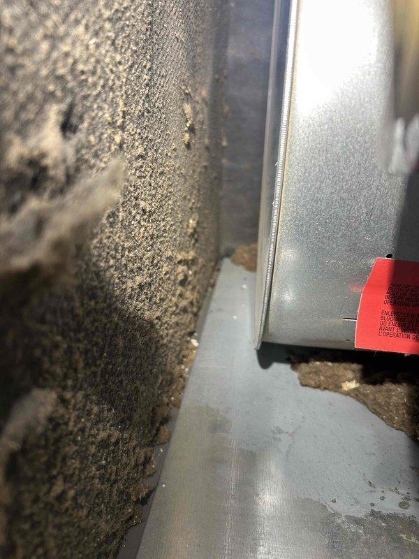 Responded to service call for water leakage under furnace. Upon inspection, found exhaust PVC tube disconnected causing condensate drainage and water pooling beneath electrical components and front panel. Reconnected exhaust tube to proper position, verified all electrical components were undamaged and functioning correctly. Thoroughly cleaned water from furnace panel, surrounding area, and floor to prevent potential damage.