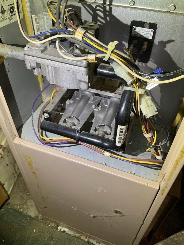 Performed comprehensive maintenance tune-up on 26-year-old York gas furnace. Inspected heat exchanger and found it to be in operational condition. System is functioning properly despite age, though various parts have been replaced over the lifetime of the unit. Customer advised of unit's age but indicated no interest in system replacement at this time.