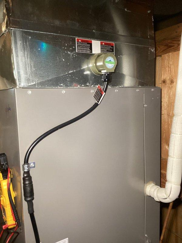 Performed comprehensive tune-up on 4-year-old Lennox furnace responding to customer's concerns about excessive noise and inconsistent heating. Found and replaced severely clogged air filter, identified burnt-out UV bulb, and discovered corrosion developing on burner assembly. All electrical components tested within specifications, condensate lines were cleared, and heat exchanger inspection showed no compromises. System operated properly during 15-minute test run with appropriate temperature rise of 80 degrees. Customer was educated about normal two-stage operation and provided estimate for recommended burner cleaning and UV bulb replacement.