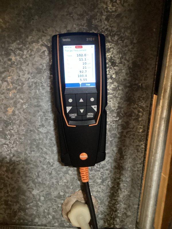 Performed annual maintenance inspection on a 28-year-old Carrier furnace system. Diagnostic testing with Testo 310 combustion analyzer revealed compromised heat exchanger. Customer informed and scheduled for replacement estimate due to the critical safety concern with the aging unit.