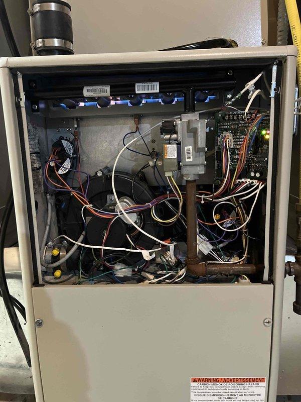 Successfully replaced warranty heat exchanger with normal access on customer's furnace. Installed new control board and completed necessary warranty paperwork. Unit tested after reassembly and is now operating properly with all systems functioning as designed.
