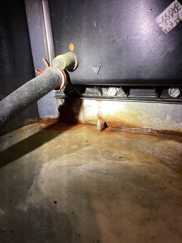 Performed routine furnace tune-up on 15-year-old FRP system, including flame sensor cleaning, burner maintenance, and heat exchanger inspection. Critical finding: discovered multiple holes in the heat exchanger, presenting a significant safety concern. Tagged out and shut down the furnace per safety protocols, informed homeowner of findings and recommended immediate replacement. Customer has requested a sales advisor visit to discuss replacement options.