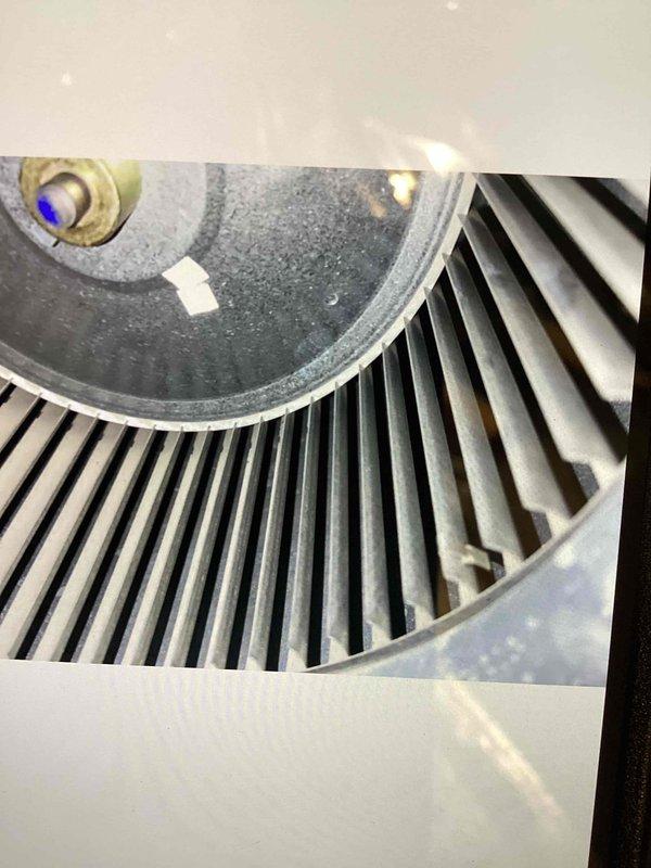 Performed scheduled maintenance on two natural gas furnaces over 10 years old. Inspected blower wheel assemblies and removed accumulated debris to ensure proper airflow. Both systems are operating correctly with all components in satisfactory condition.