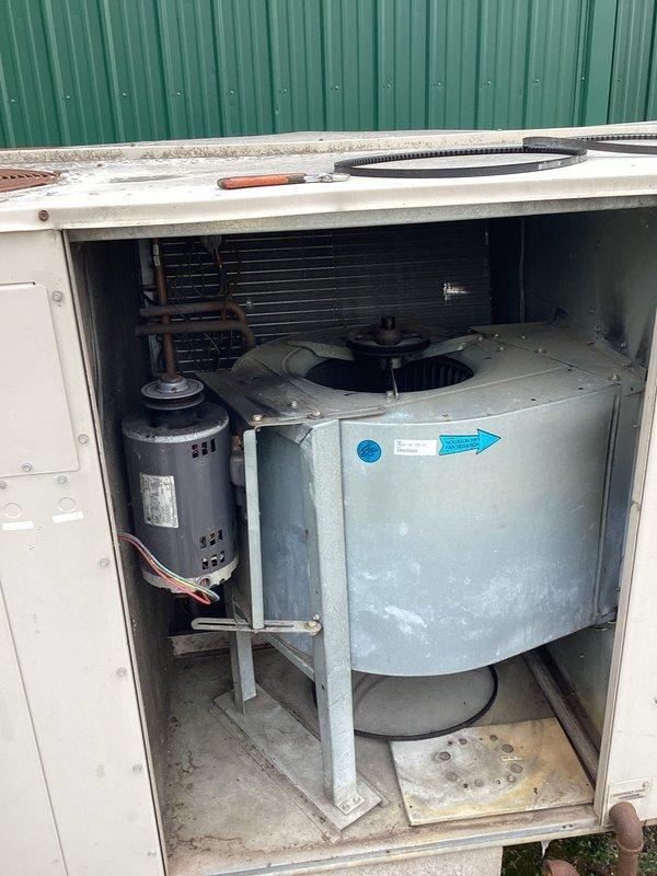 Responded to service call for noisy rooftop furnace. Diagnosed slipping belt and broken motor mounts. Performed comprehensive service including belt tightening and system operation check. Noted filters require replacement which customer will order separately. Submitted documentation for future blower motor replacement though unit is currently operational.