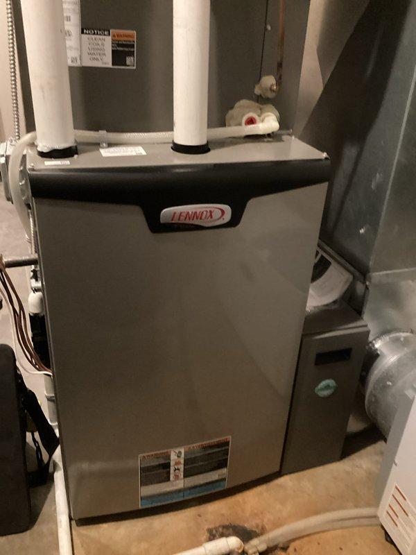 Performed routine maintenance on a 2-year-old Lennox furnace with all components functioning properly. Confirmed clean system including HRV filters and verified normal operation. Discussed mini-split options with homeowner for their four-season room and scheduled service advisor appointment for further consultation.